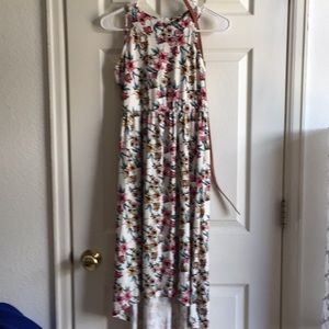 Girls floral hi low sleeveless dress